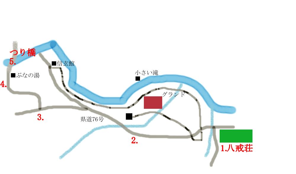 つり橋散策路（1.0km）